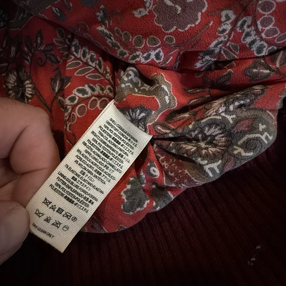 Free People Jacket Hooded Fur With Paisley Lining Zip Up Varsity Womens XS Small - Picture 4 of 5